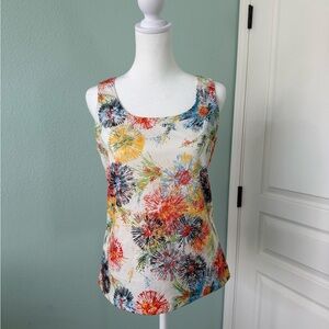 Vintage Colorful Floral Sleeveless Tank Top